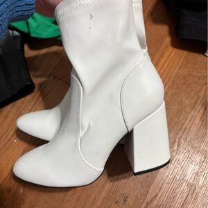 Elegant White Women's Ankle Boots
